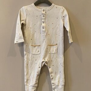Pehr Cream baby Footie with Star Accents